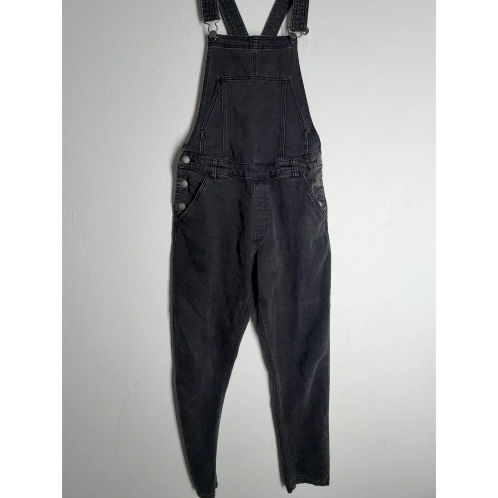 Cotton On Kids Black Denim Overalls Slim Leg Dungarees Size 14Y